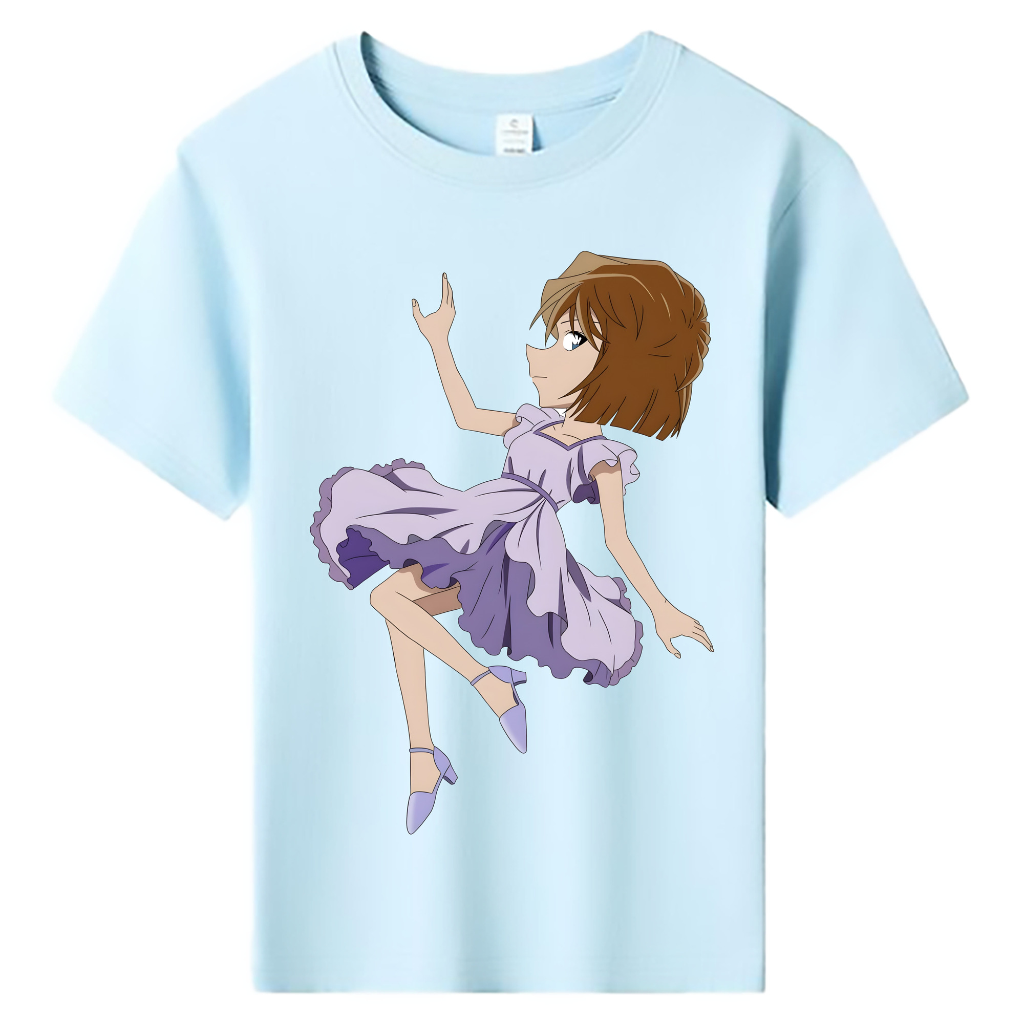 （画像用） 名探偵コナン 灰原 哀 はいばら あい Detective Conan Anita Hailey、Vi Graythorn Haibara Ai 綿100％キッズTシャツ（フロントプリント）